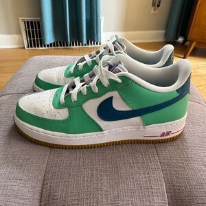 Nike Air Force 1 LV8 Green and Blue Sneakers